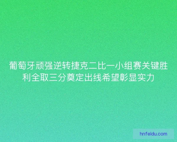葡萄牙顽强逆转捷克二比一小组赛关键胜利全取三分奠定出线希望彰显实力