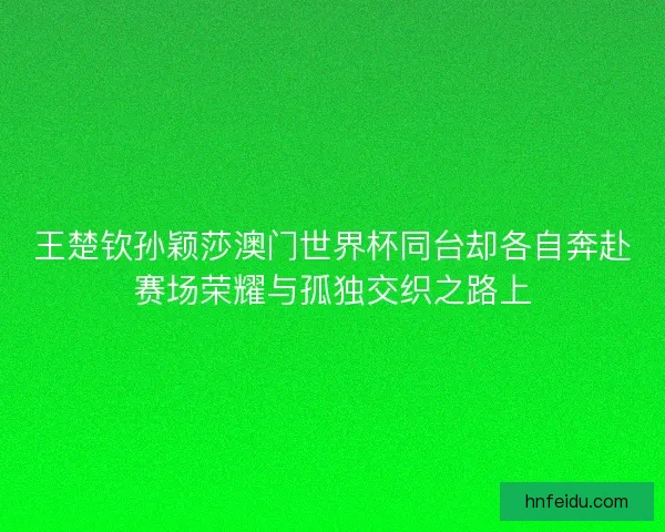 王楚钦孙颖莎澳门世界杯同台却各自奔赴赛场荣耀与孤独交织之路上 王楚钦孙颖莎澳门世界杯同台却各自奔赴赛场荣耀与孤独交织之路上