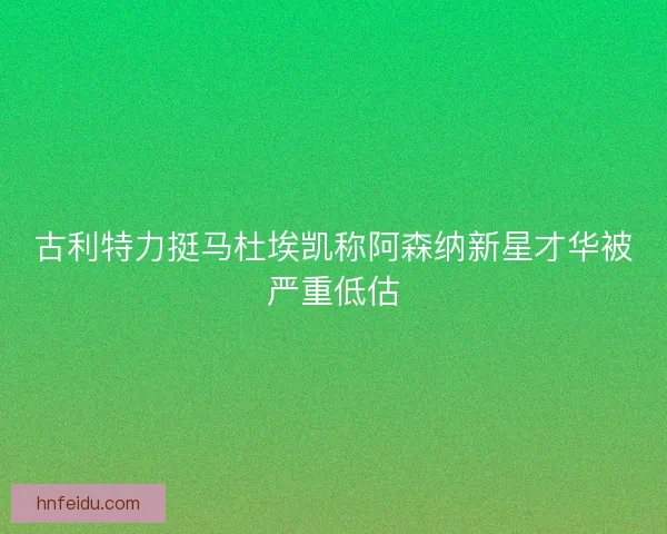 古利特力挺马杜埃凯称阿森纳新星才华被严重低估